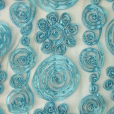 Ткань Кружевная ткань 3D (голубой)